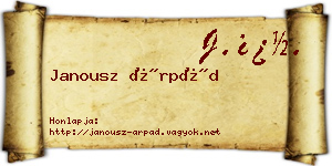 Janousz Árpád névjegykártya